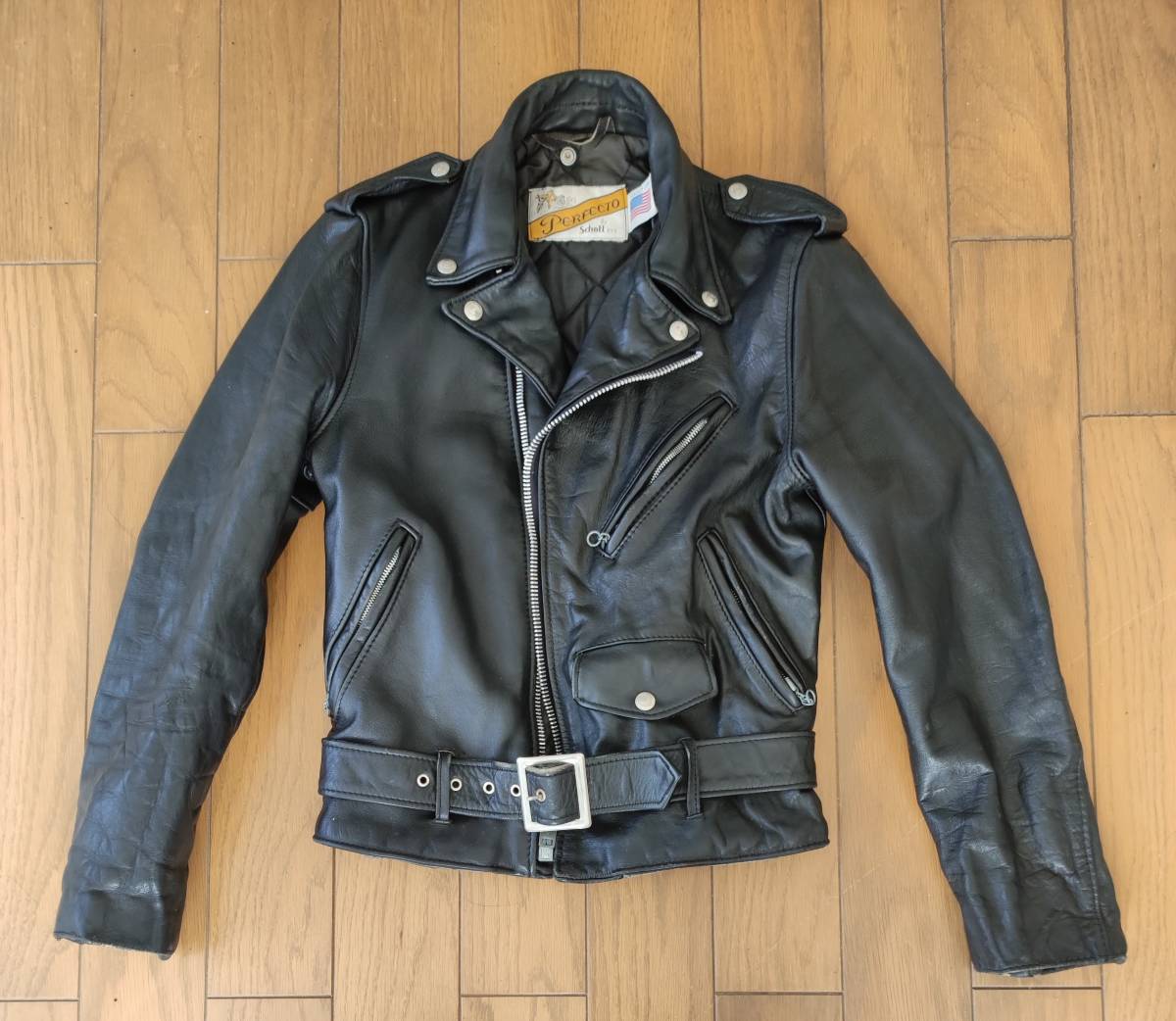Schott 618 ダブルライダースジャケット サイズ34 バイカータグ