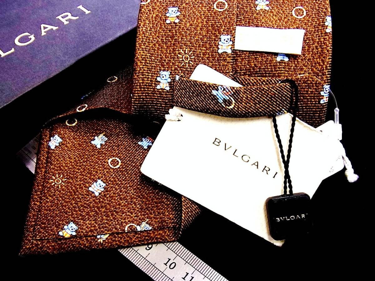 ★☆*:.*:【新品】4332T 【BVLGARI】ブルガリ クマ熊テディベア～柄～「最高級セッテピエゲ」 ネクタイ_画像3