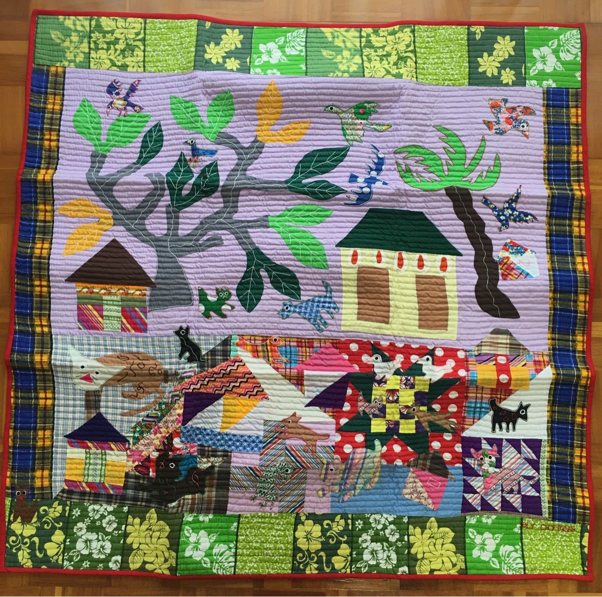 カオハガンキルト ラグ ベットカバー タペストリー