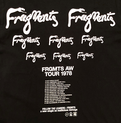 # ultimate beautiful goods THE PARKING GINZA FRGMTS AW TOUR 1978 T-shirt BK-M FRAGMENT Fujiwara hirosi parking f rug men to