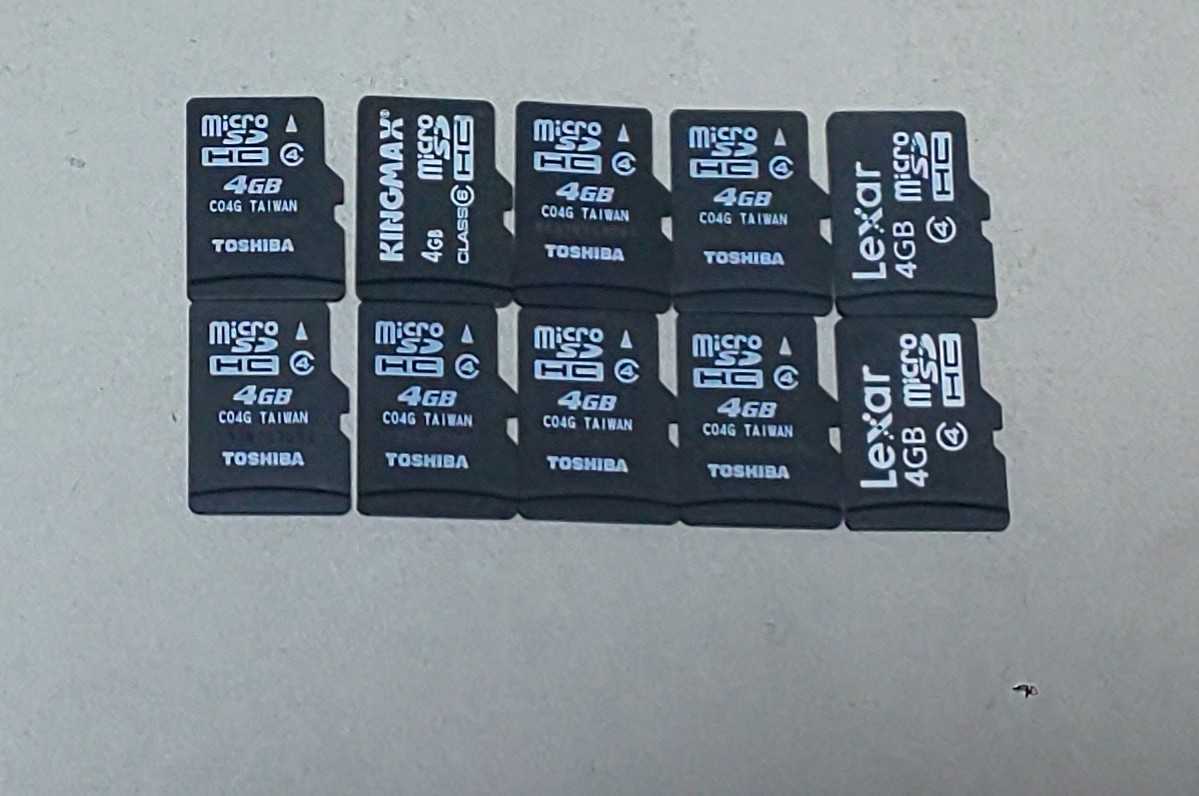 microSDカード 4GB 10枚セット SDメモリー ジャンク 中古