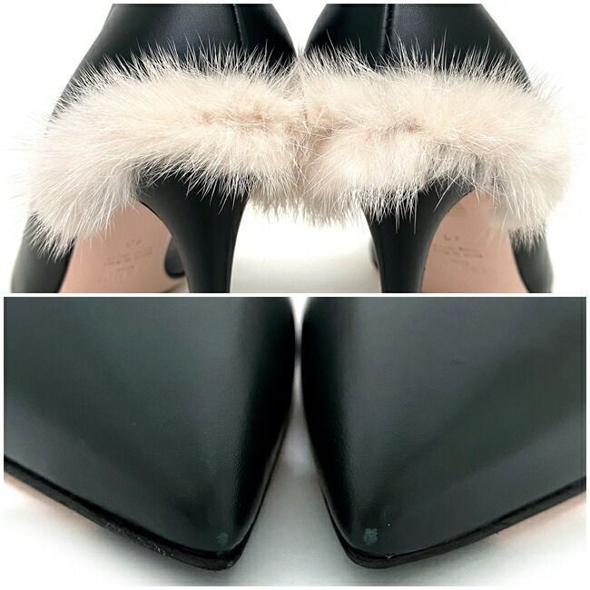 フェンディ パンプス ダーク グリーン ファートリム 未使用 新品 27.0