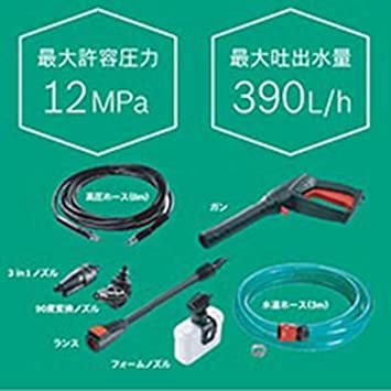 ボッシュ(BOSCH)高圧洗浄機特別セット (6m延長高圧ホース・ブラシ付き水しぶきカバー特別付属)1500W 最大許容圧力12_画像3