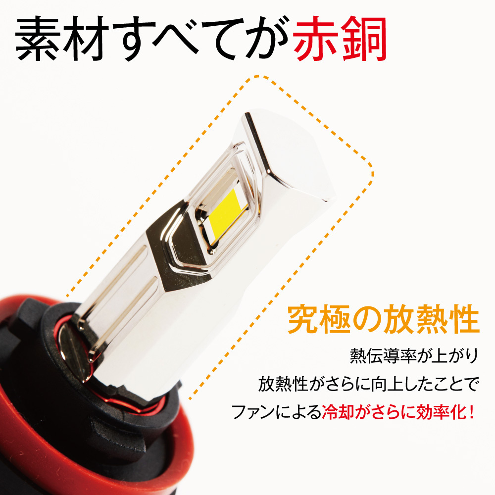 【HID屋】LED フォグランプ H8/H11/H16, HB4 イエロー 13000lm 【2022年モデル】爆光 3000K 黄色 Qシリーズ 車検対応 送料無料_画像5