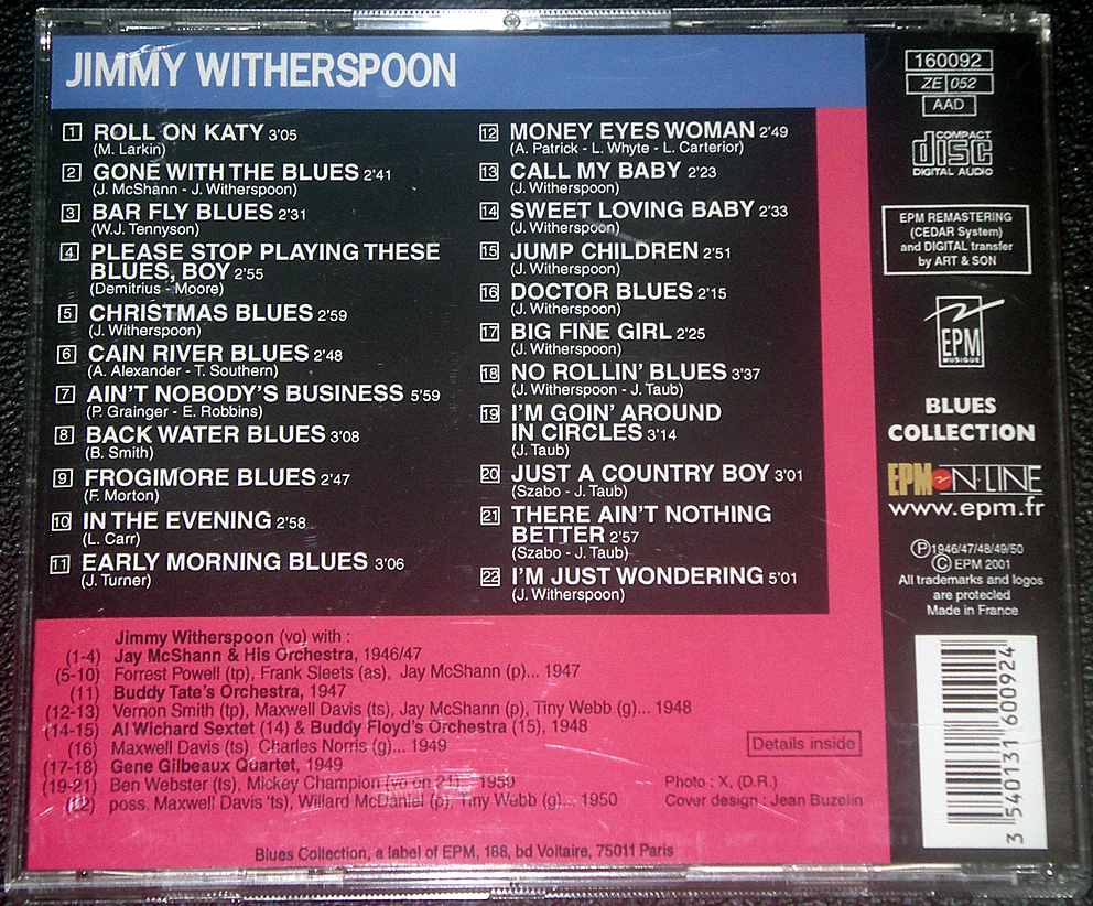 ジミー・ウィザースプーン JIMMY WITHERSPOON / SPOON SINGS THE BLUES 1946/1950 全22曲_画像3