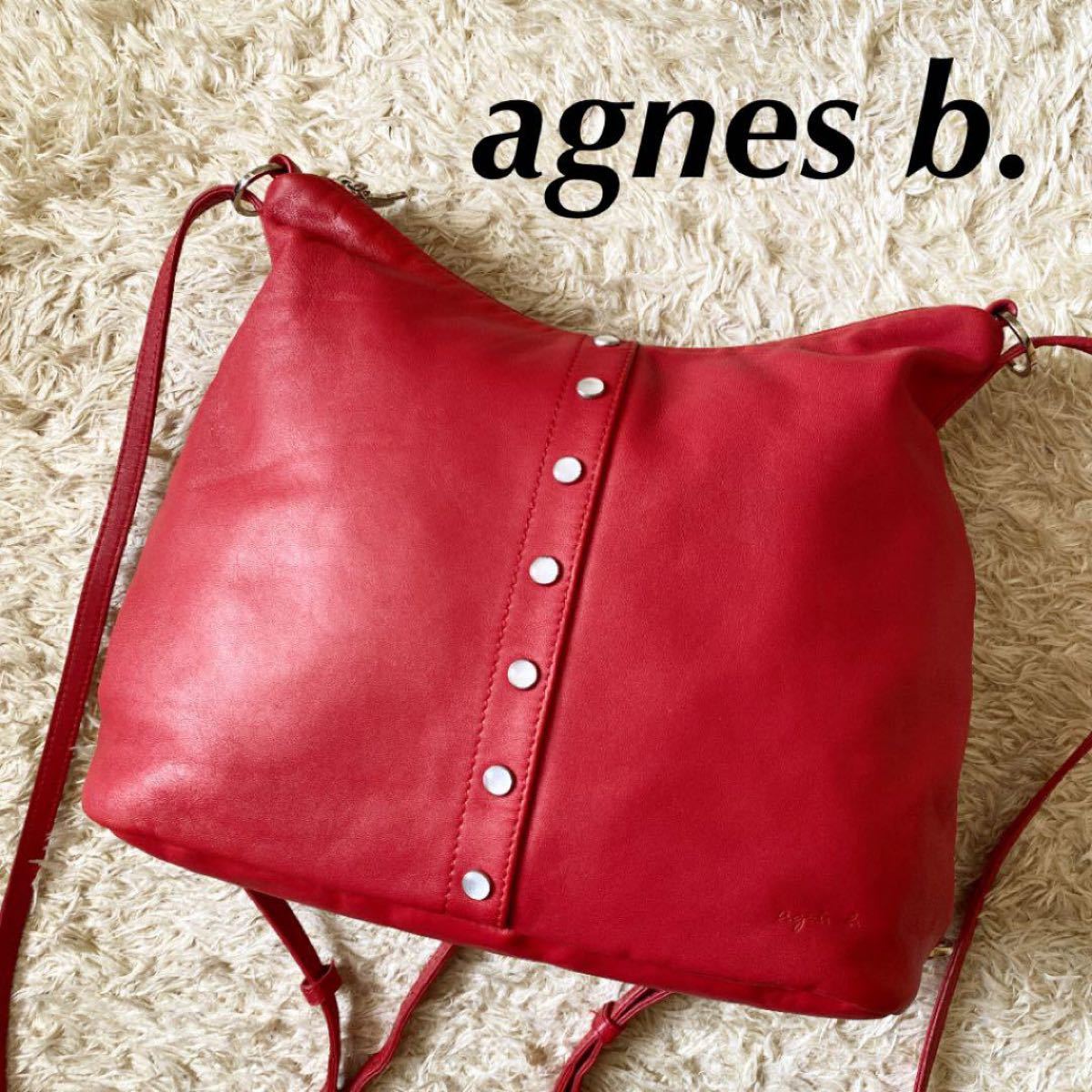 agnes b. アニエスベー ショルダーバッグ レザー プレッション - 通販