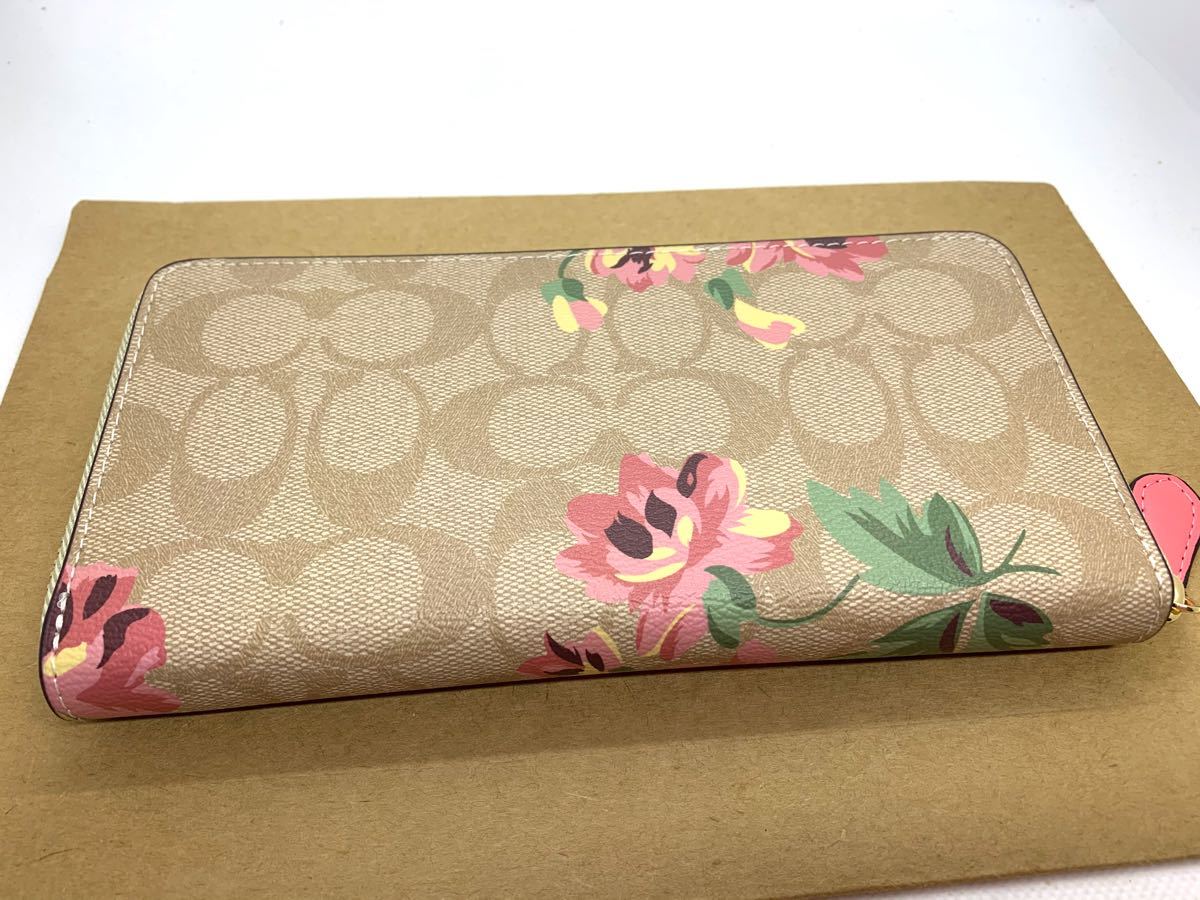 COACH コーチ 長財布 F73345 ライトカーキ×ピンクマルチ COACH コーチ 長財布 F73345 ライトカーキ×ピンクマルチ