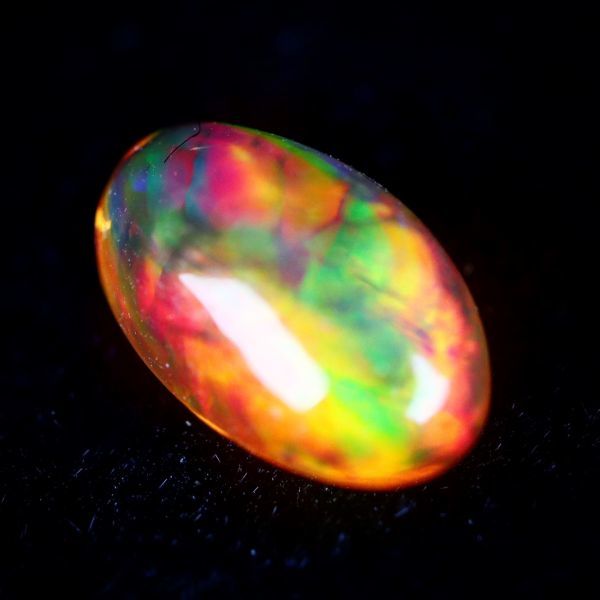 透明度&遊色抜群!!0.985ct 天然ファイアオパール メキシコ＜裸石 ルース ファイヤーオパール Fire opal 宝石 ジュエリー jewelry natural＞_画像1