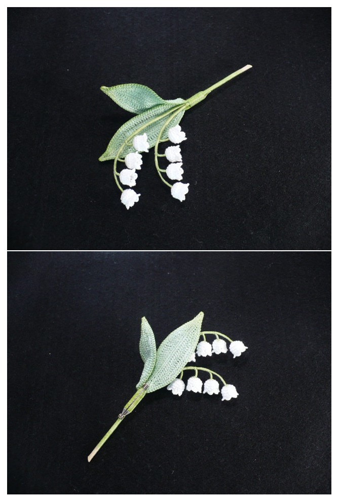 Handmade ◆ お花のコサージュ ◆ スズラン ◆ レース編み_画像10