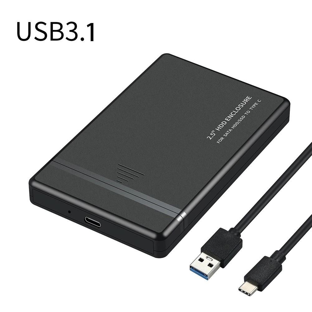 【新作品 USB 3.1 接続タイプ】 2.5インチ HDD/SSD ケース SATA ハードディスクケース 4TBまで 9.5mm/7mm厚両対応 工具不要 【ブラック】_画像3