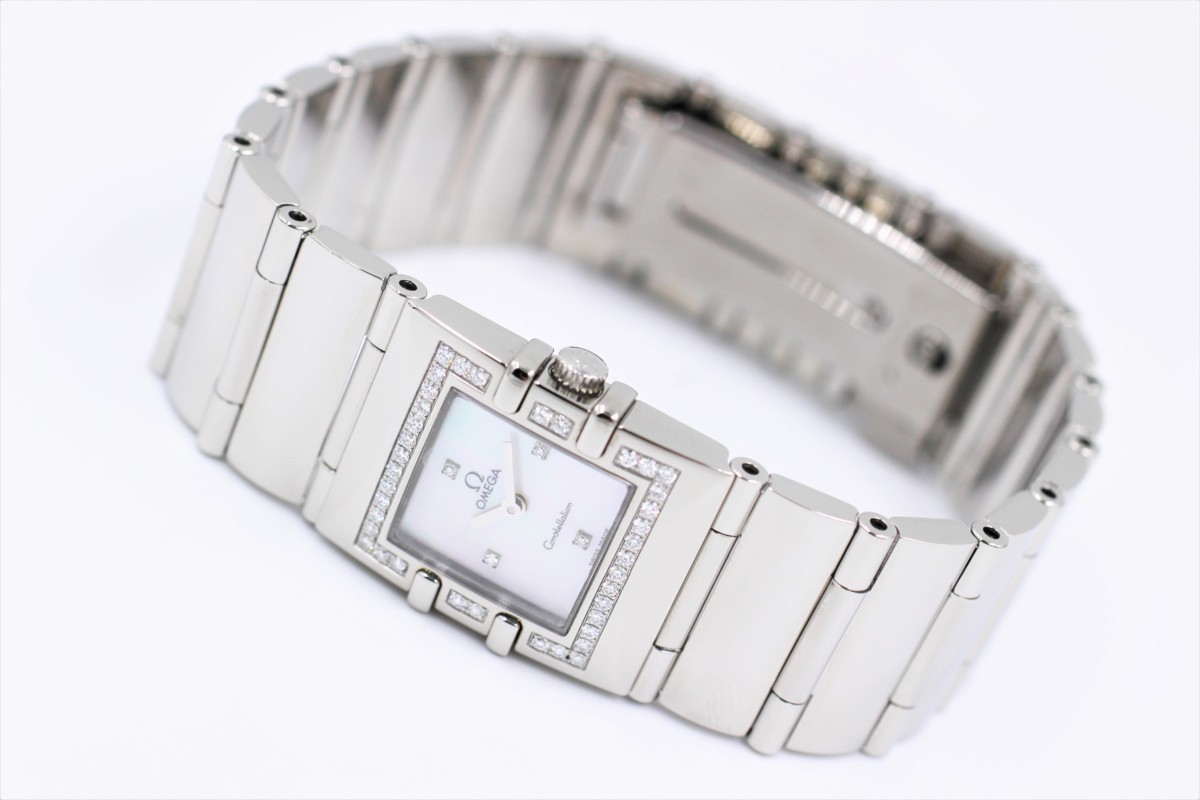 【オメガ】 腕時計　コンステレーション　クアドラ　1528.76　SS　ダイヤベゼル　シェル　4Pダイヤ　レディース　クォーツ　中古品_画像7
