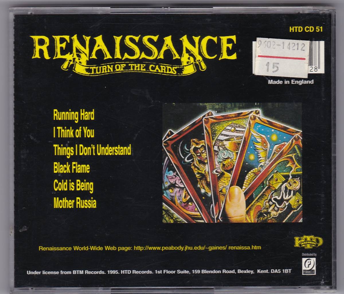 英輸入盤CD ルネッサンス RENAISSANCE/TURN OF THE CARDS 運命のカード/ANNIE HASLAM/アニー・ハズラム_画像2