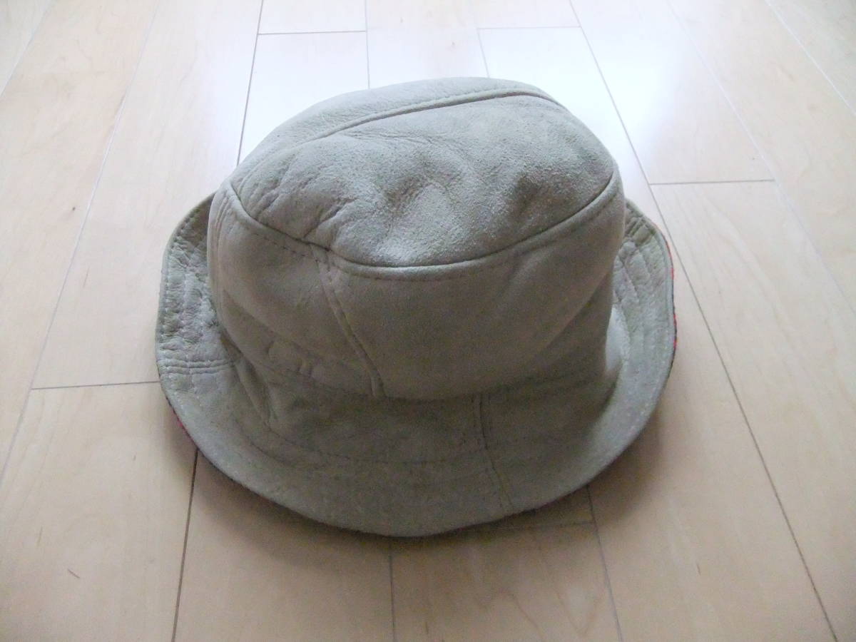 MADE IN NEW ZEALAND CANTERBURRY PURE NEW WOOL LEATHER HAT ベージュ 赤緑格子柄 カンタベリー
