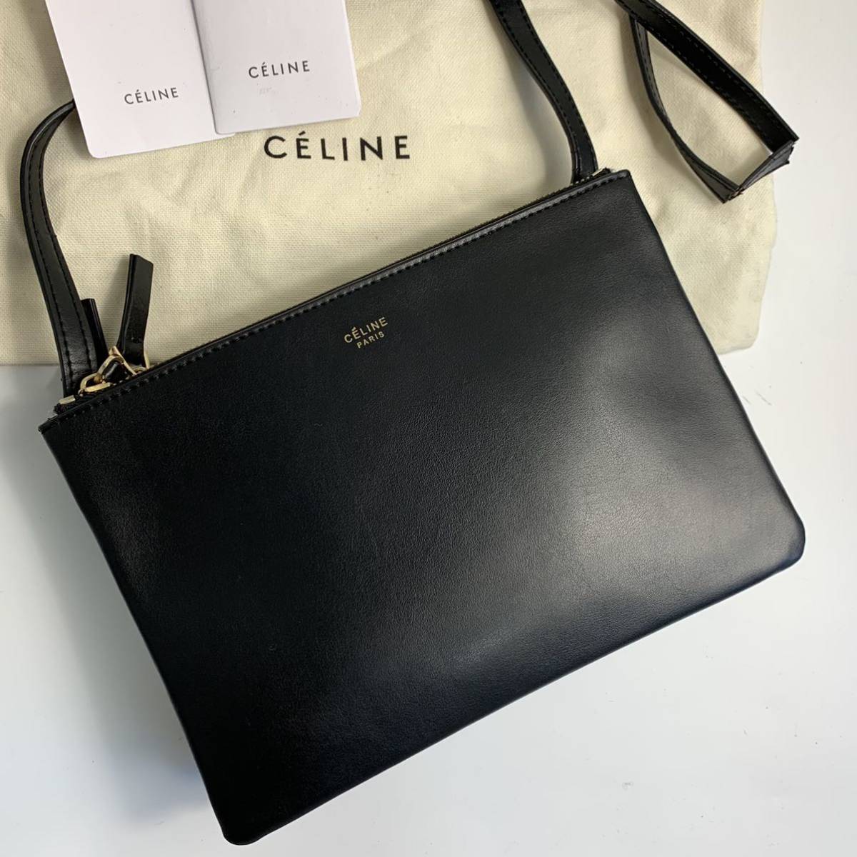 1円 【最高級の風格】廃盤 CELINE セリーヌ トリオ ショルダーバッグ