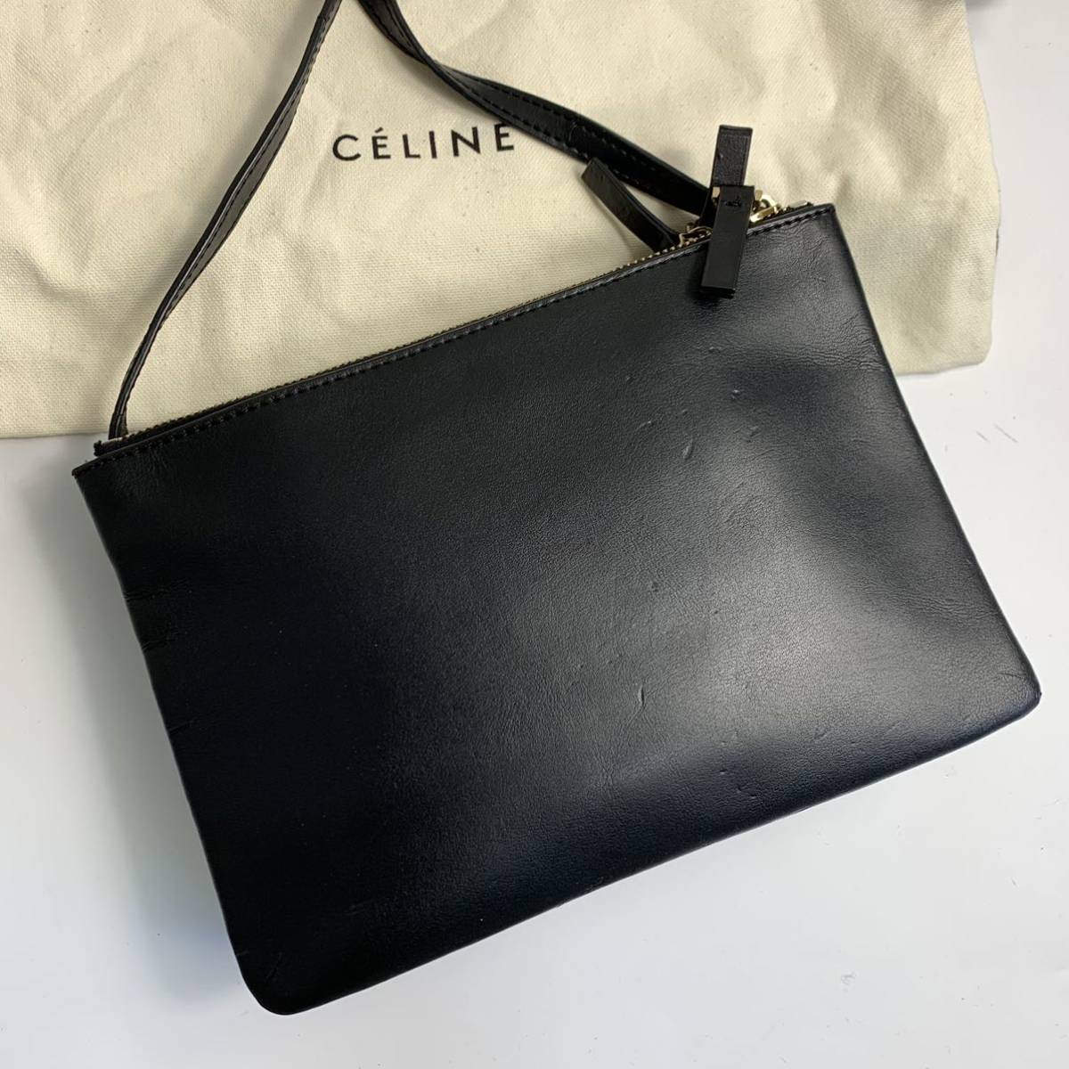 1円 【最高級の風格】廃盤 CELINE セリーヌ トリオ ショルダーバッグ