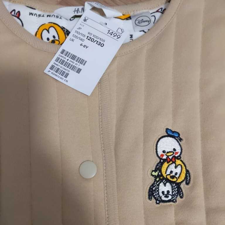  новый товар H&M/ Disney tsumtsum/120/130cm/ стеганое полотно лучший &110/115cm футболка с длинным рукавом / Kids H and M 2 шт. комплект Mickey Mouse 