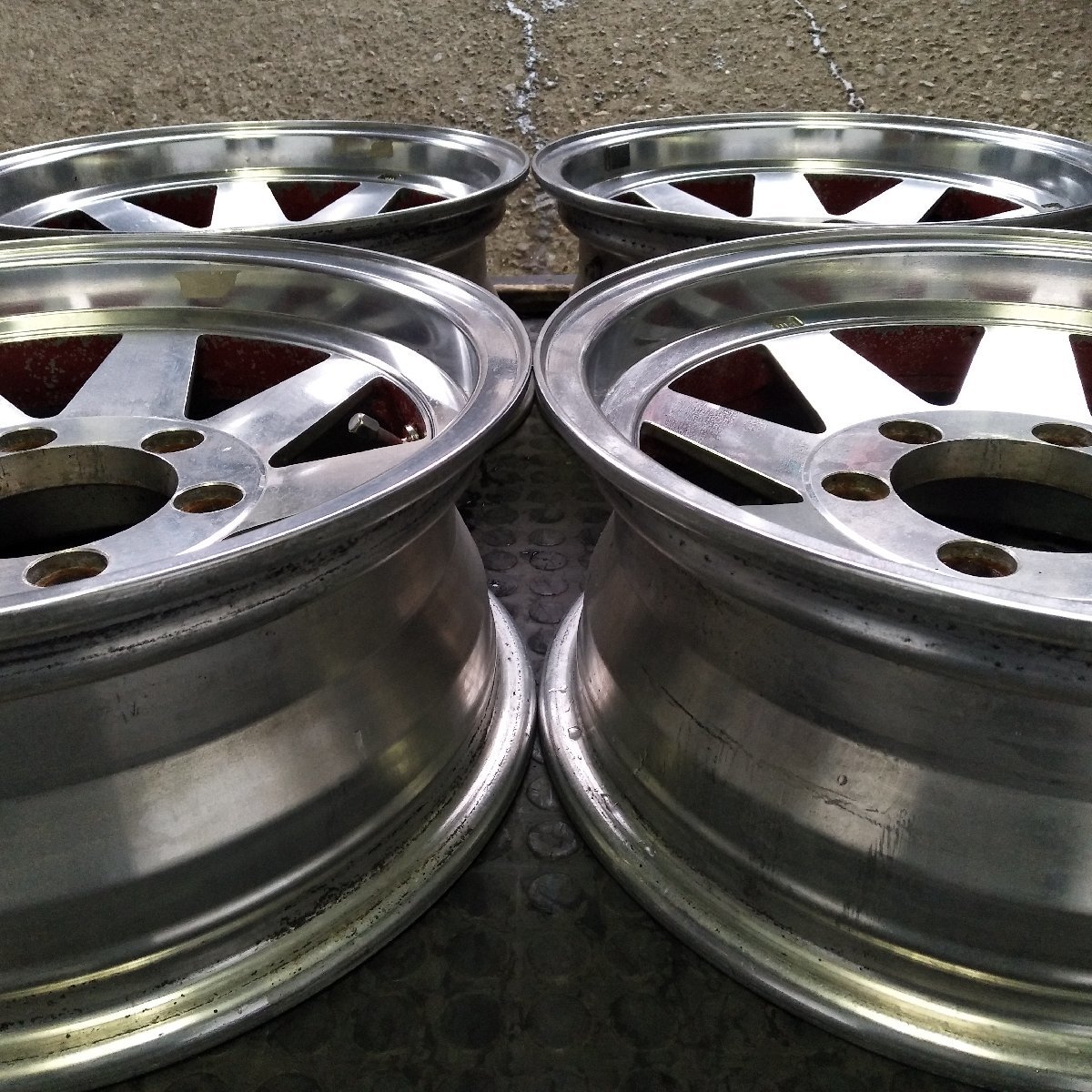 管理番号:W1-143【4本価額】【15x6J 6x139.7 ET+5 ハブ径108 】ASAHI・70ランクル等・店頭直接購入・引取・下取可能_画像2