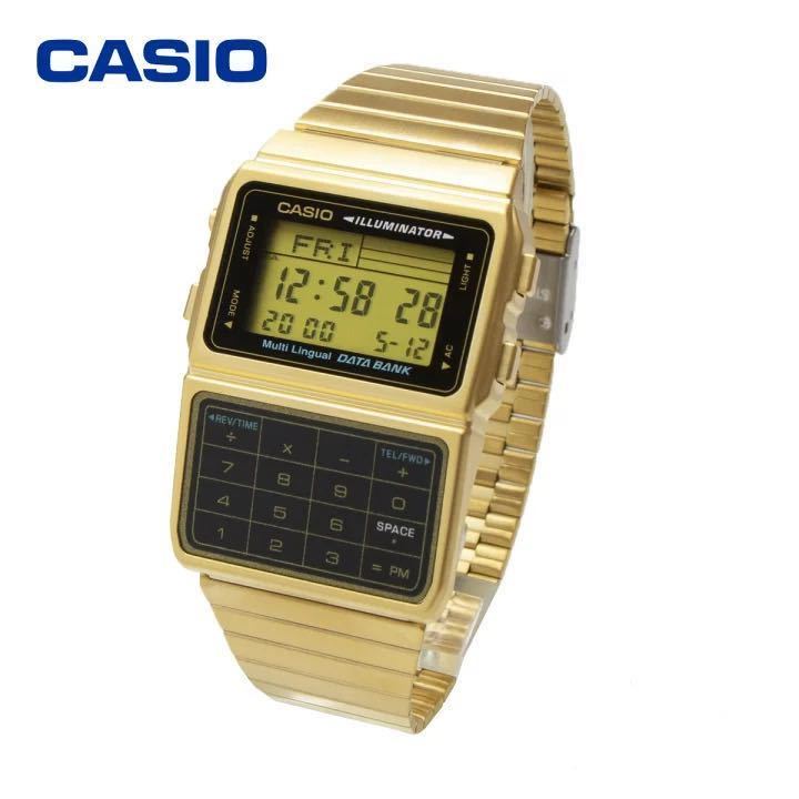 PayPayフリマ｜CASIO カシオ DATA BANK データバンク DBC-611G-1 腕時計 電卓 計算機 デジタル ゴールド 金 男性  メンズ 女性 レディース ビジネス
