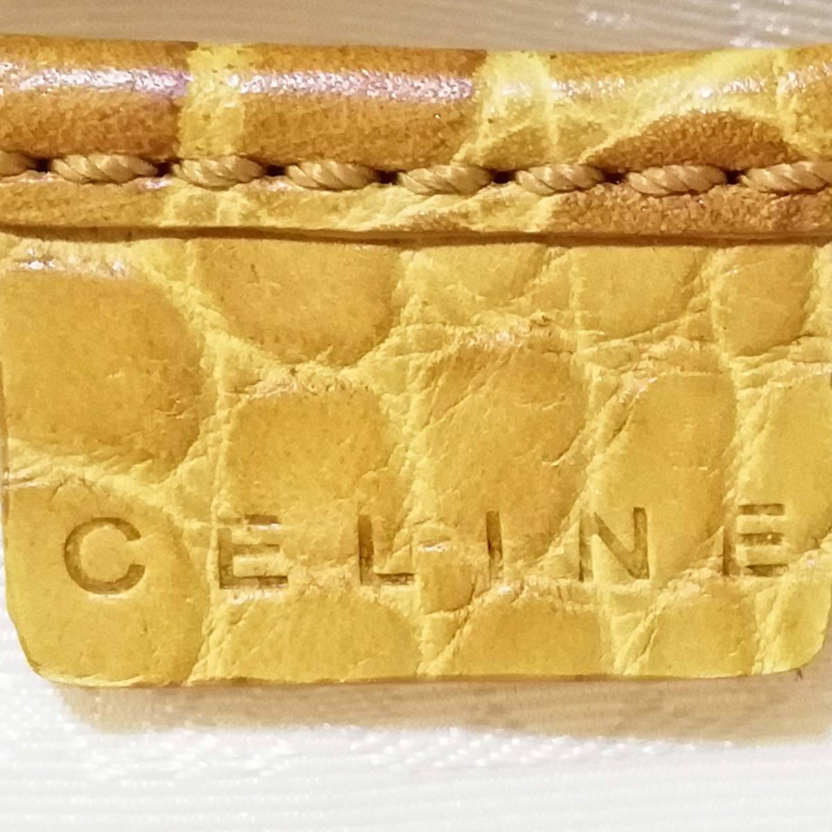 美品級】CELINE(セリーヌ) ブギーバッグ キャンバス×カーフ クロコ型