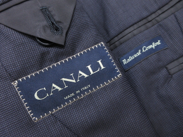 イタリア製 CANALI カナーリ 2B シングル セットアップ スーツ 紺