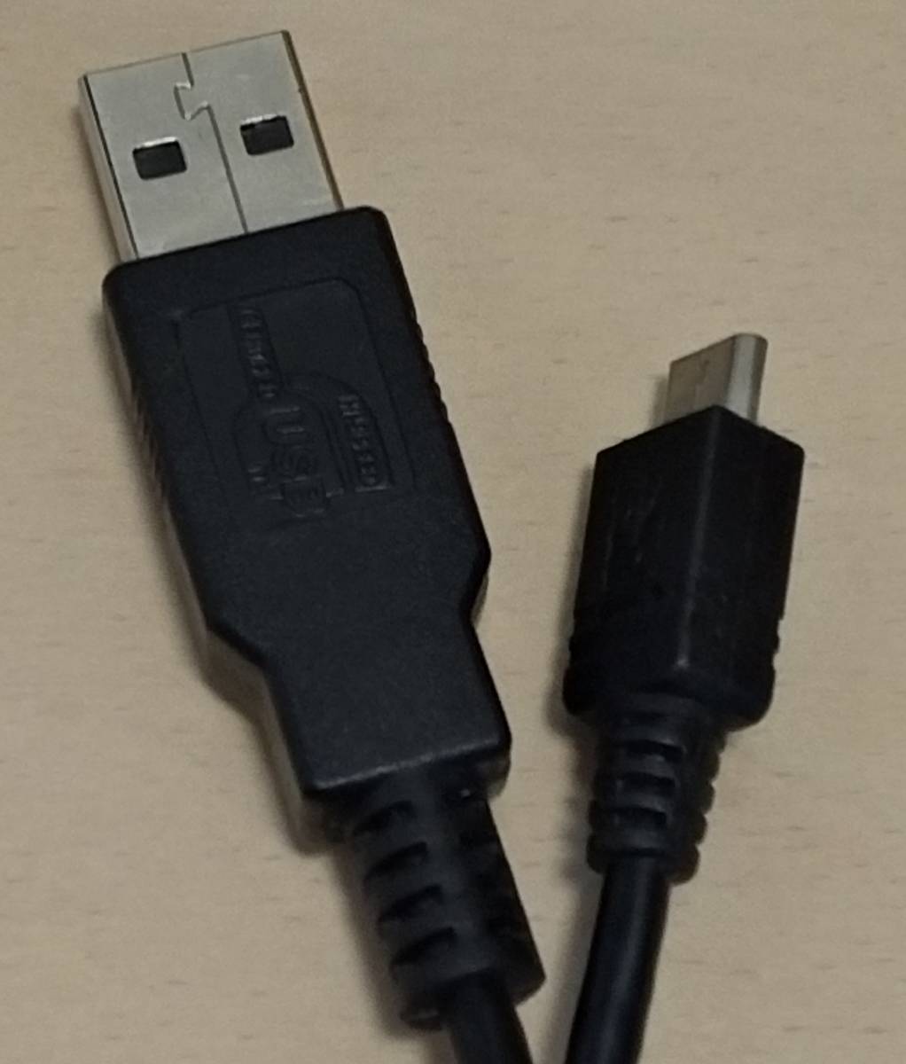 USBケーブル タイプA-マイクロB(microB) 長さ30cm 黒 同一ケーブル2本セット
