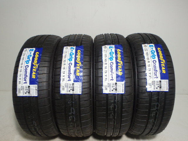 グッドイヤー E-Grip COMFORT 165/45R16 74V XL 新品処分 4本セット 夏