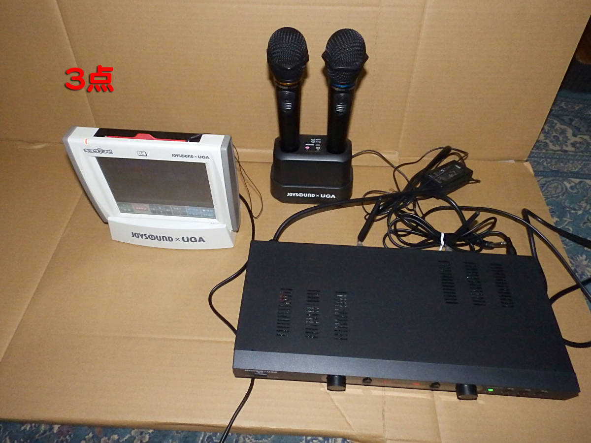 カラオケ JOYSOUNDxUGA JR300/WT-8700/WM-870x2/充電器/ACアダプター付