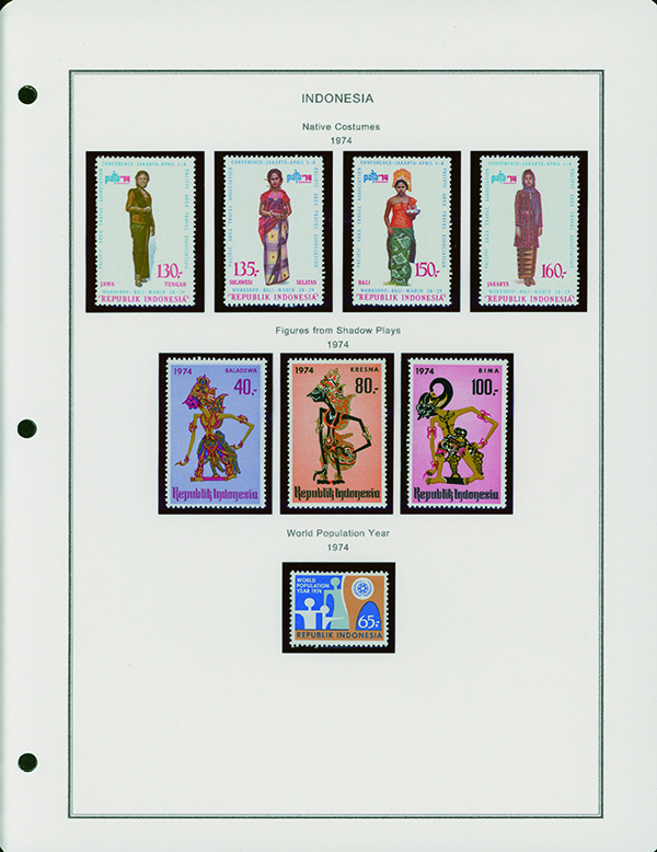 インドネシア 1962-1977 普通 記念切手 430枚。1974年の民族衣装26枚完揃い等の_画像6