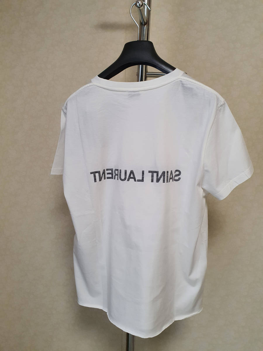 【新品・未使用】Saint Laurent サンローラン ロゴリバースTシャツ ホワイト XLサイズ 663278 Y36HE
