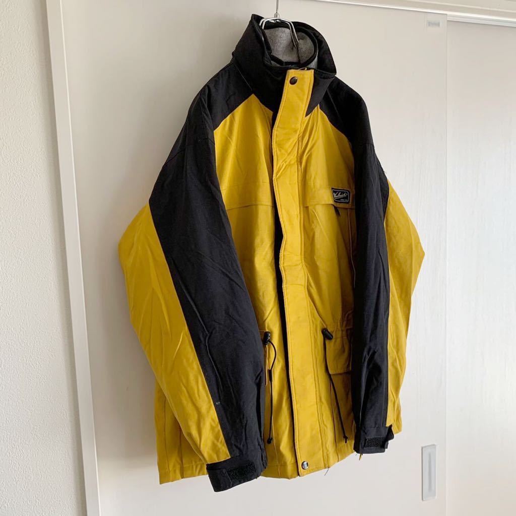 【希少】90s Woolrich ウールリッチ ナイロン マウンテンパーカー ジャケット POLARTEC フリースライナー付 収納フード アシックス製_画像3