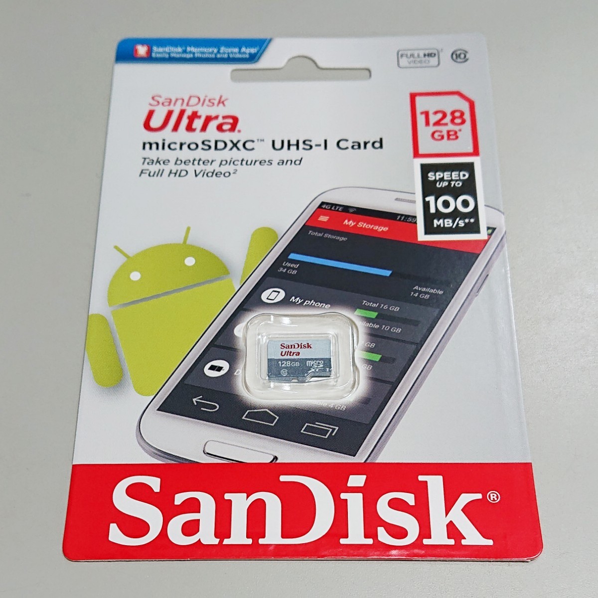 microSD SDXC 128GB Sandisk クラス10 サンディスク R100 MB/s Class10 正規品