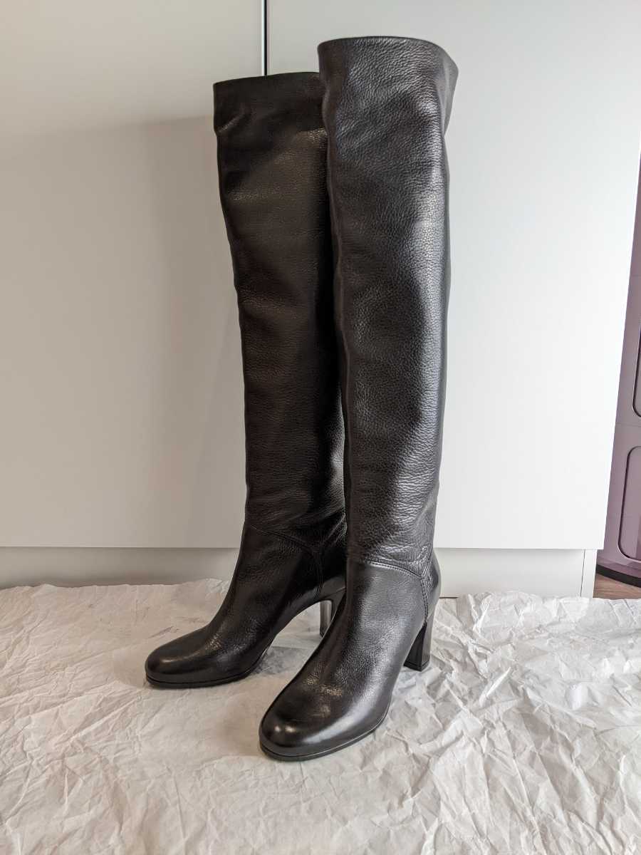  new goods L\'AUTRE CHOSE knee high boots Italy made low tore show z unused long boots 37