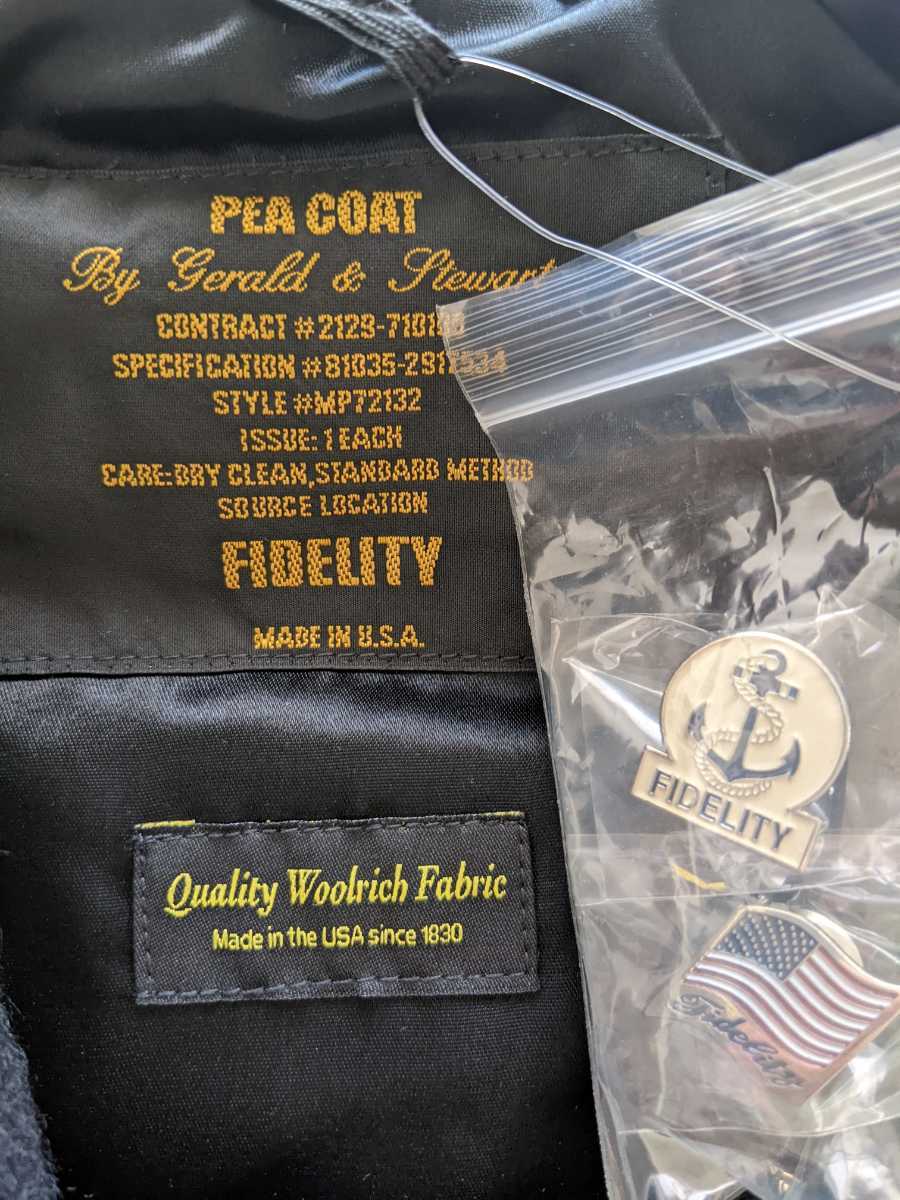 新品 FIDELITY アメリカ製 Pコート ウールリッチ 未使用 フィデリティ