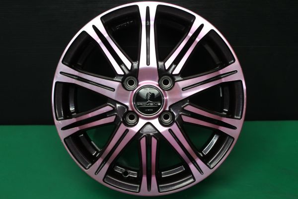 WORK ワーク プロミッシング スタイルS 14インチ 4.5J +45 PCD 100 4穴 1台分 4本 ピンク 軽自動車 中古ホイール 廃盤 絶版_画像4