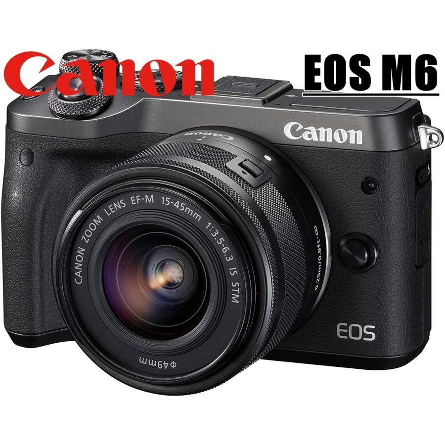 キヤノン Canon EOS M6 レンズキット ブラック ミラーレス 一眼レフ 中古_画像1