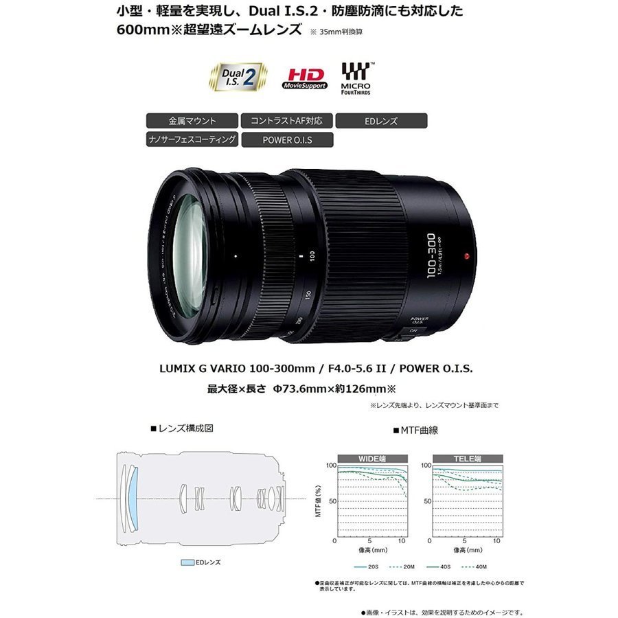  Panasonic Panasonic LUMIX G VARIO 100-300mm F4.0-5.6 II POWER O.I.S. telephoto lens mirrorless camera used 