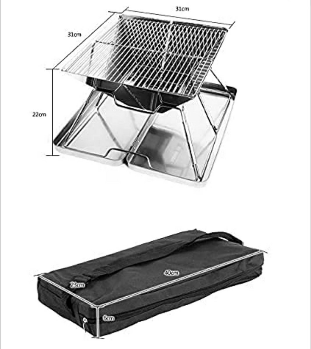 焚き火台 BBQコンロ 収納袋 ステンレス製 折りたたみ式 バーベキューコンロ 焚火台