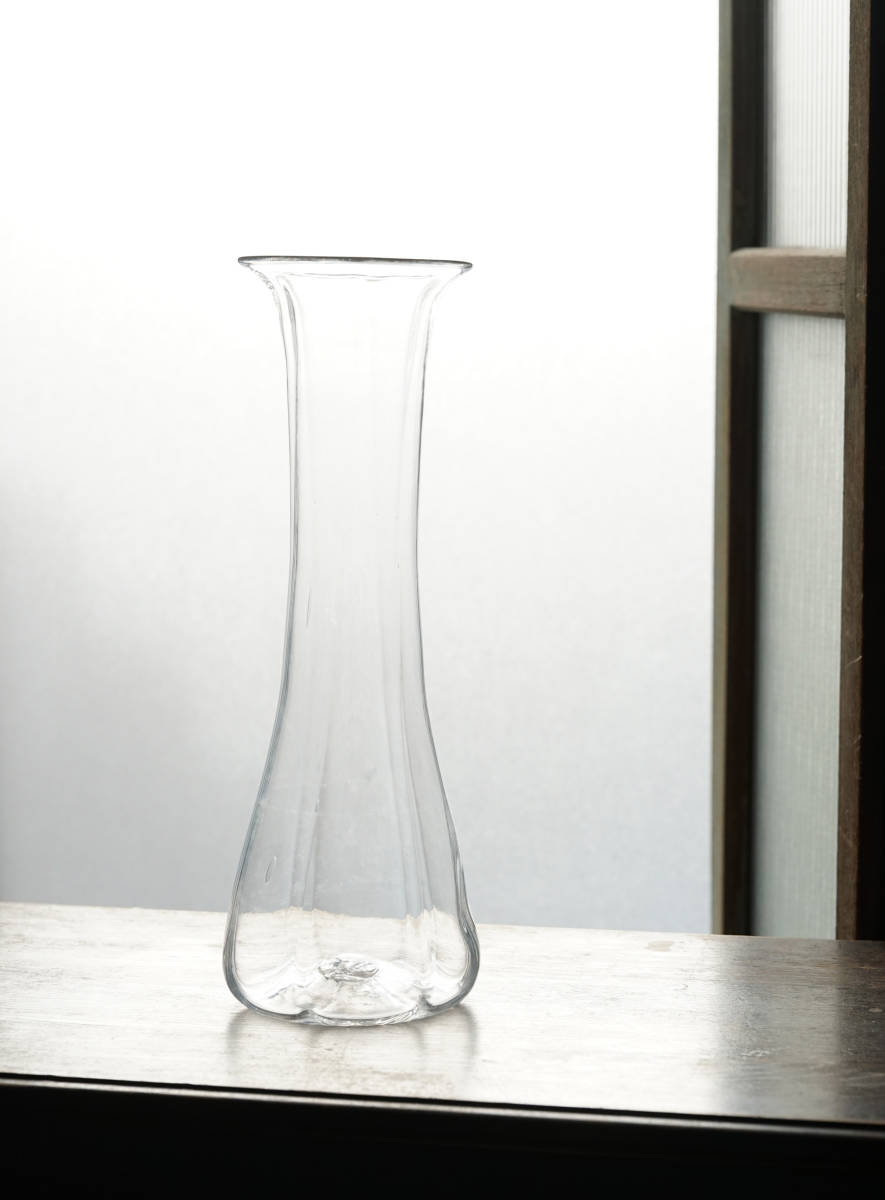 優れた品質 Glass 銅製 花器 在銘 「正晴」 Flower 花瓶 一輪挿 1,320g