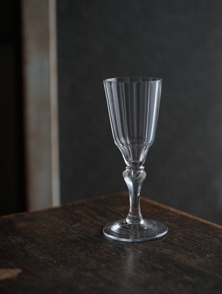 お得なキャンペーンも 2客セット 19世紀 フランス アンティーク ビストログラス 手吹きガラス s2 食器
