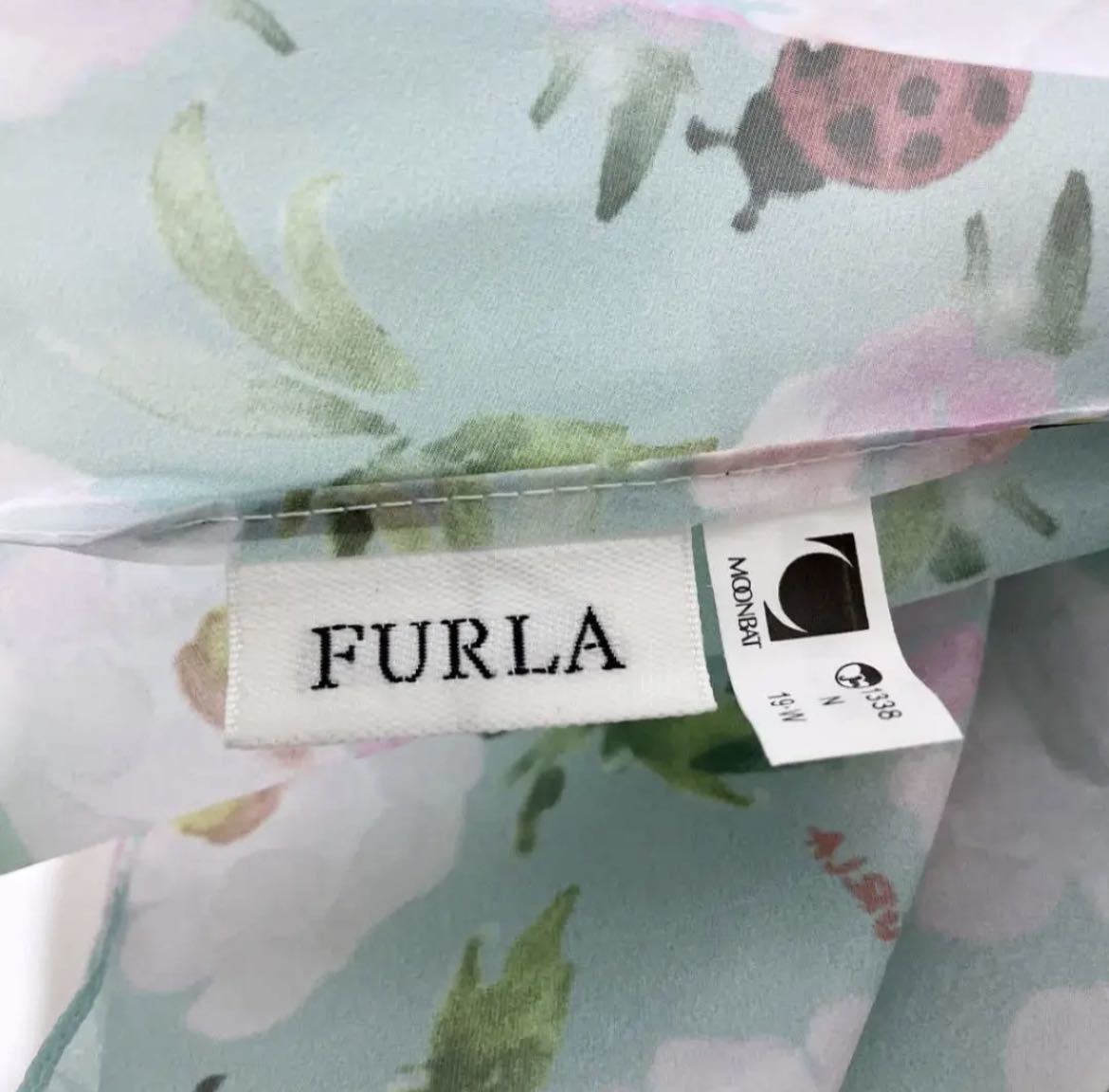  with translation new goods [ FURLA Furla ] lady's popular brand light weight umbrella folding umbrella ladybug . flower flower folding umbrella umbrella mint 