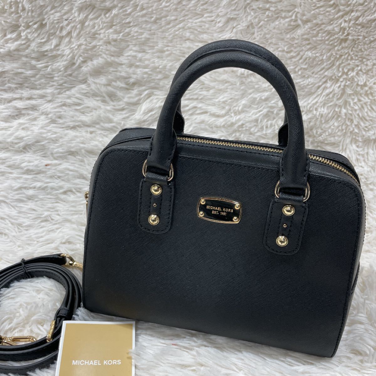 極美品 マイケルコース ショルダーバッグ 2way サフィアーノレザー 黒