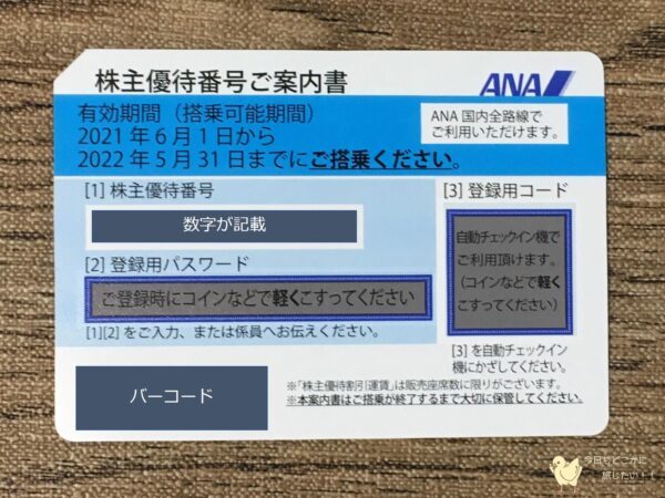 ANA(全日本空輸) - ANA株主優待 2019.12/1〜11/30有効期間の+