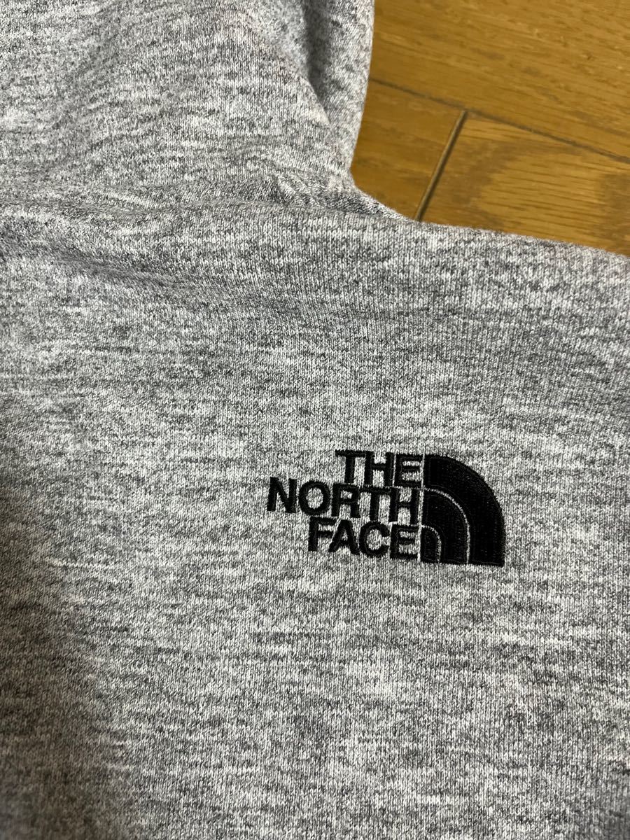 美品 THE NORTH FACE ノースフェイス スクエア袖ロゴパーカー ミックスグレー M