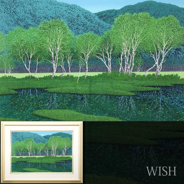 【真作】【WISH】小暮真望「爽涼」シルクスクリーン 約30号 大作 直筆サイン 　　〇人気版画家 日本版画会会長 文部科学大臣賞 #21122423_画像1