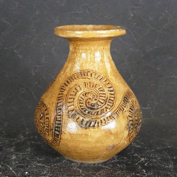 ヤフオク! - 【真作】【WISH】河村又次郎「窯変刻文 壷」陶器...