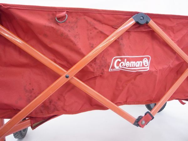 P020-N23-158 Coleman コールマン 2000021989 アウトドアワゴン 赤 レッド キャリー カート キャンプ アウトドア用品 現状品①_画像4