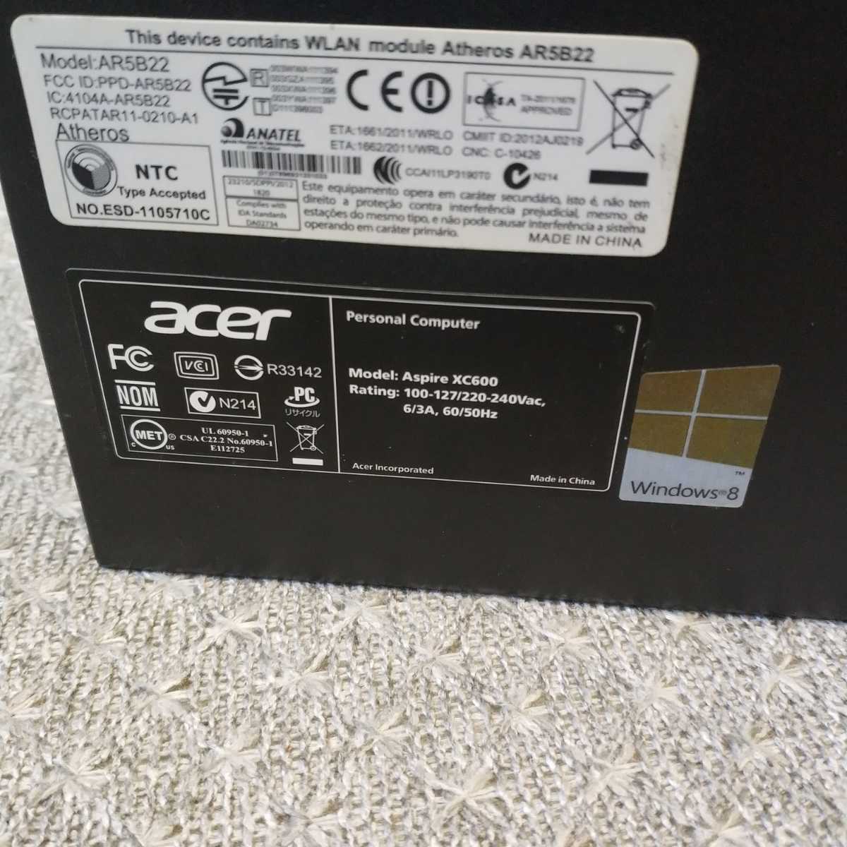 省スペース Acer Aspire XC600 ★ Core i5-2400 3.10GHz/HDD250GB/メモリ4GB/HDMI/Windows 10/Windows 7 Pro/T048G