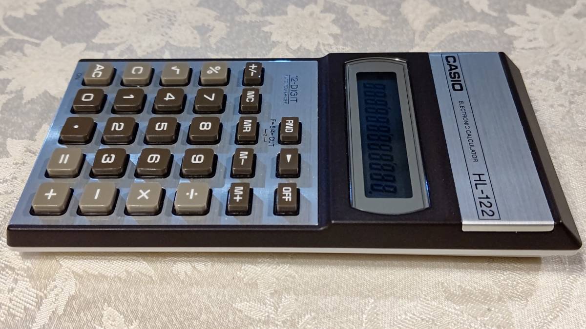 日本製 ヴィンテージ 1990年代 CASIO 12桁 電卓 HL-122 単三電池2本使用（電池付属しません）動作確認OK 三越池袋店 説明書 保存袋付属