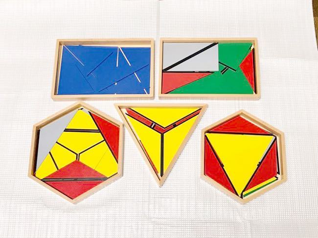 【WEB限定】 モンテッソーリ三角形5箱セット知育玩具モンテキッズ購入 知育おもちゃ木製立体パズル その他