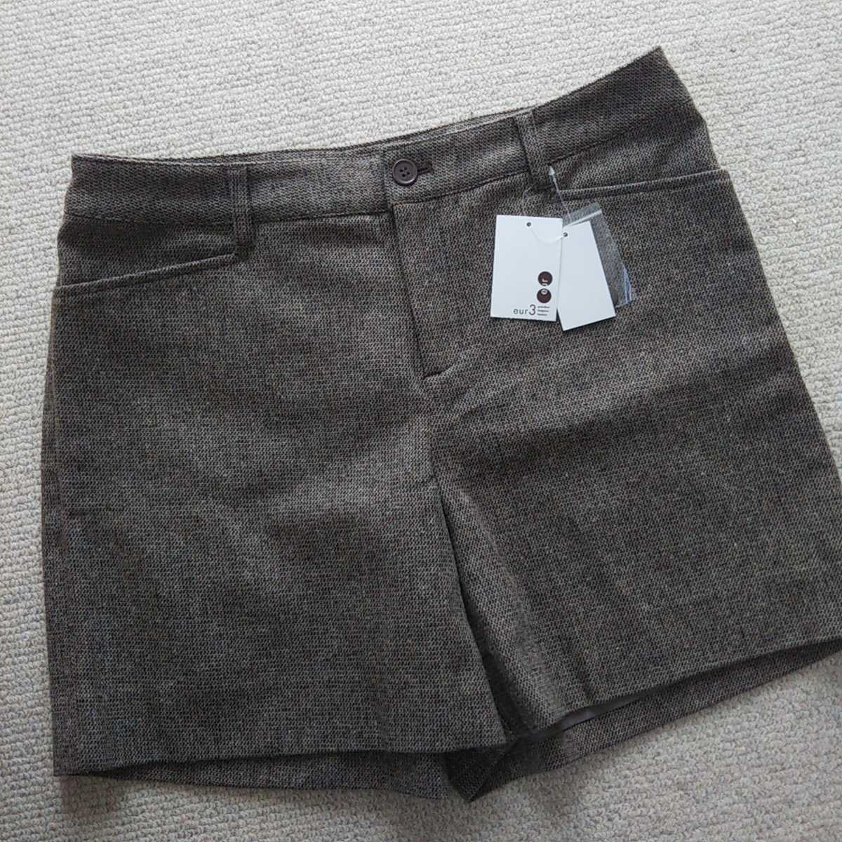 [ unused ] L Cube eur3 pants 15 number 2XL(3L) waist approximately 78. short pants tsi-do beige lady's large size ito gold 